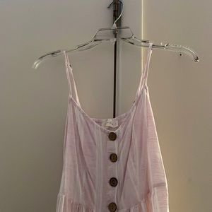 Pink and white striped summer dress